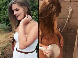 bonasse - Une nana super sexy se fait prendre sous la douche