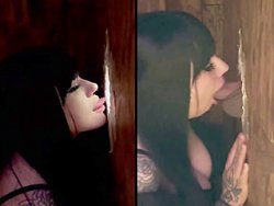 fellation, glory hole - Une belle queue dans un glory hole