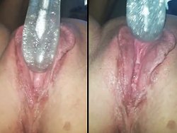 française, vibro - Un orgasme avec mon vibro sur ma chatte rasée